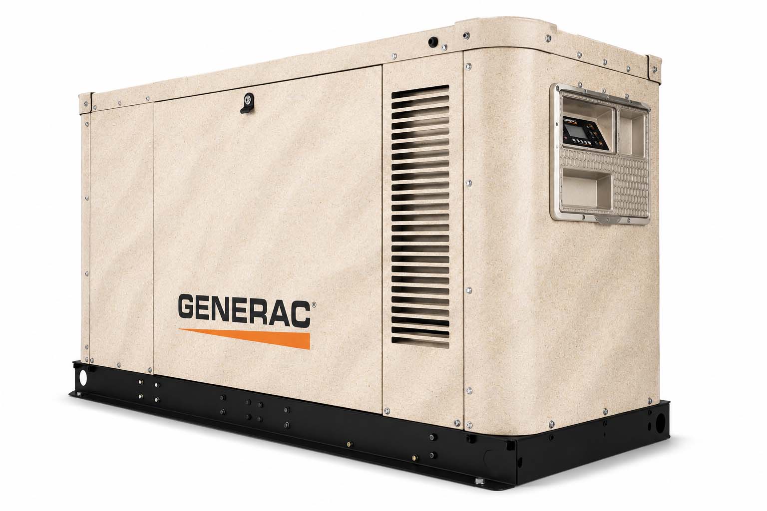 Warm neutral wrap on a stationary commercial generator rendered concept